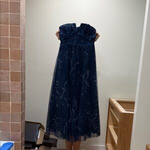 Hutch Strapless Navy Blue Dress